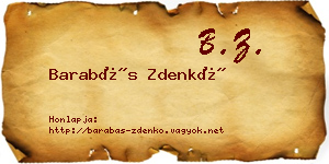 Barabás Zdenkó névjegykártya